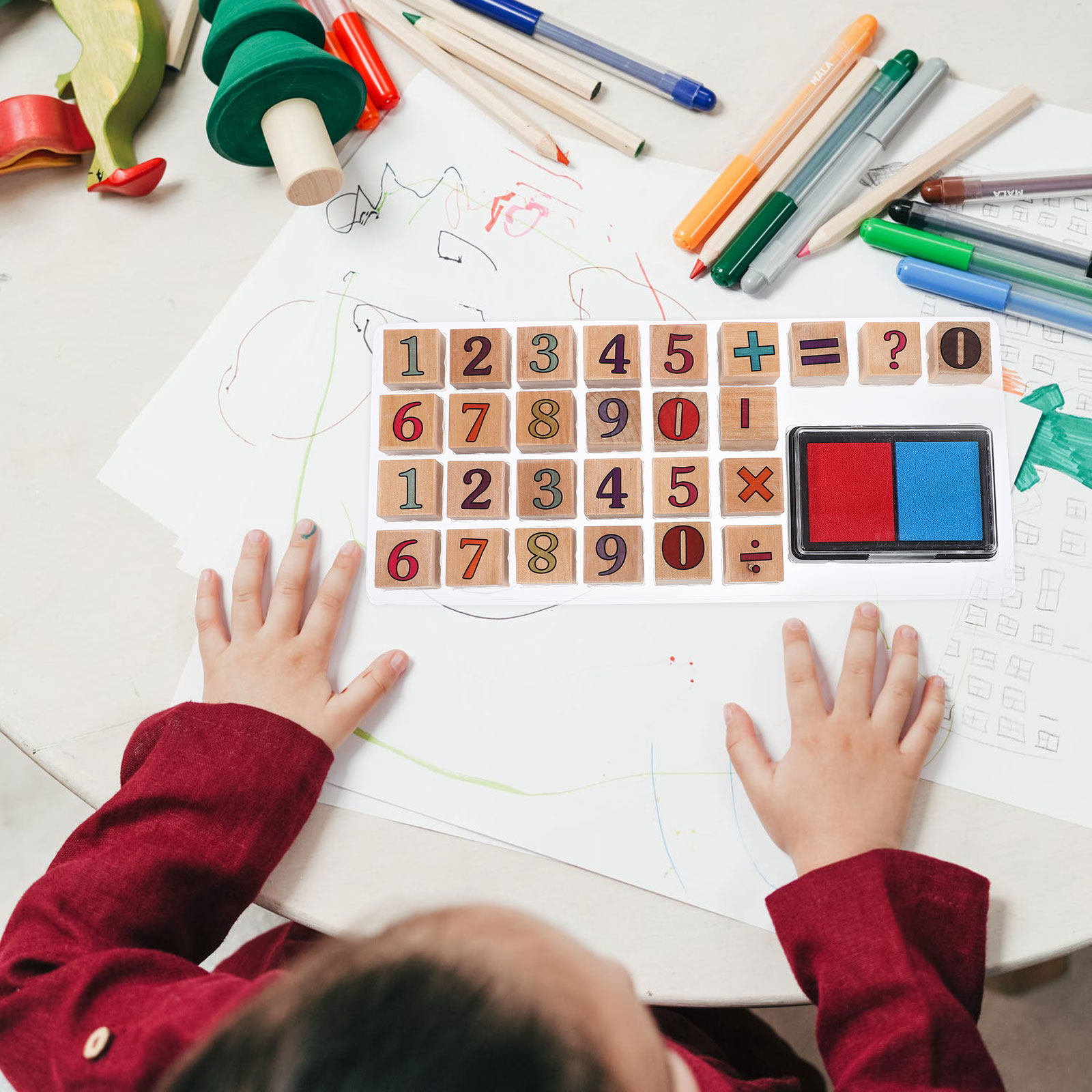 Kids Education Number - 1 set di timbri numerici in