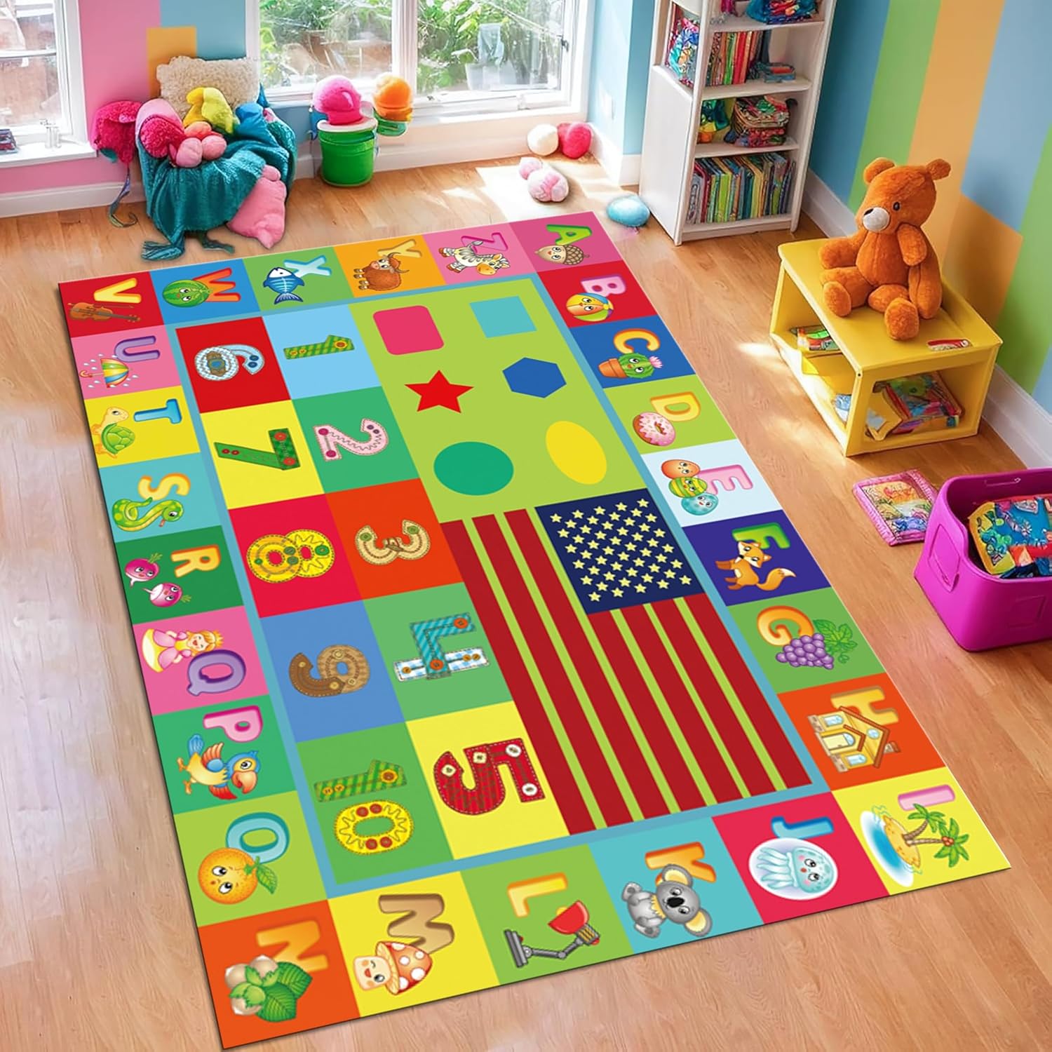 Abc Kids Early Education - Tappeto per cameretta per bambini ABC