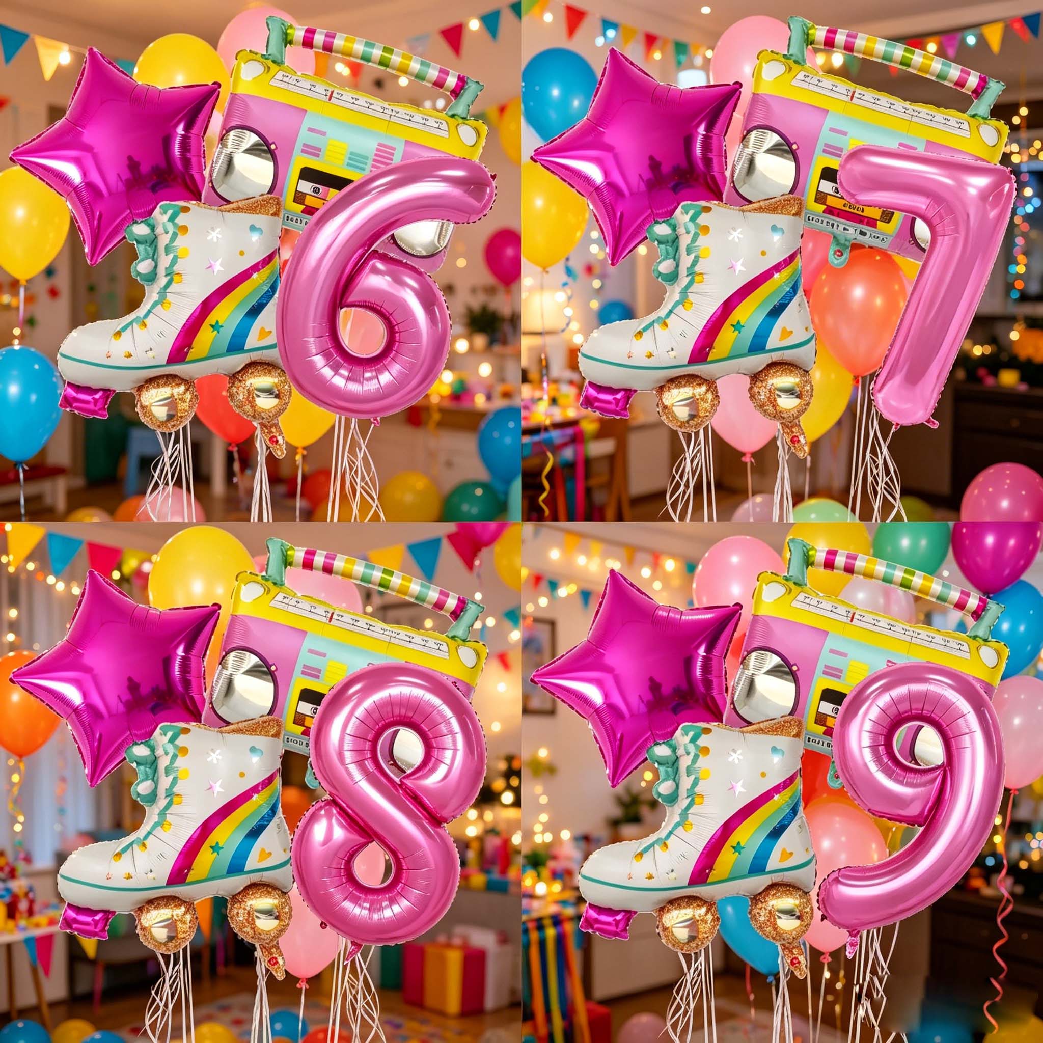 Kids Education Number - Set di 4 Palloncini Numerici da