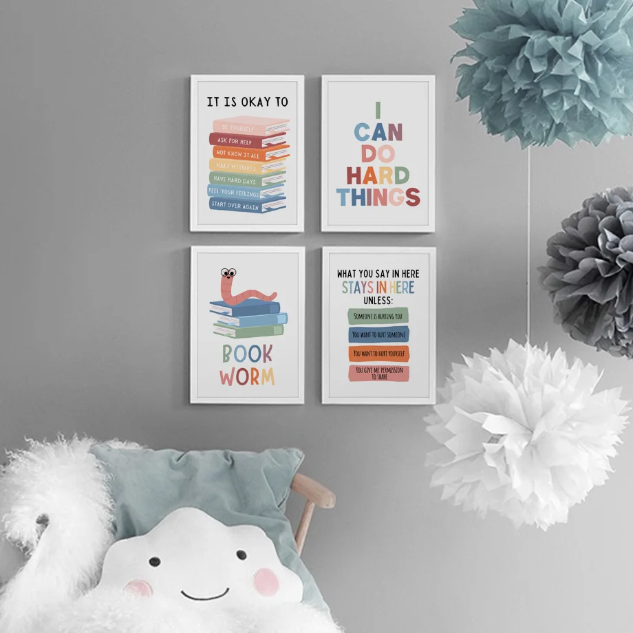 Kids Education Motivation - Citazioni sull'istruzione inglese, poster motivazionali per