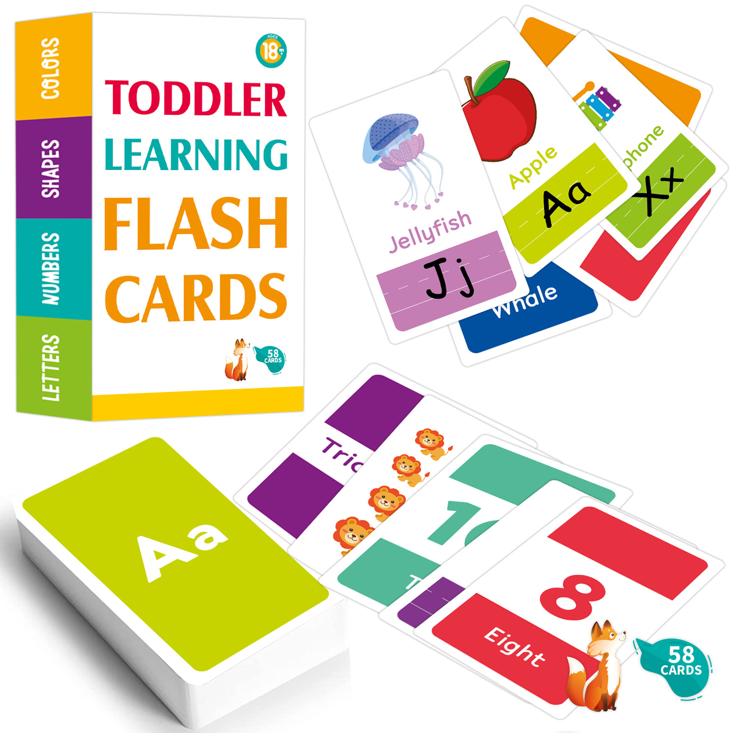Abc Kids Early Education - 58PCS ABC Alfabeto Flashcard Montessori Prima