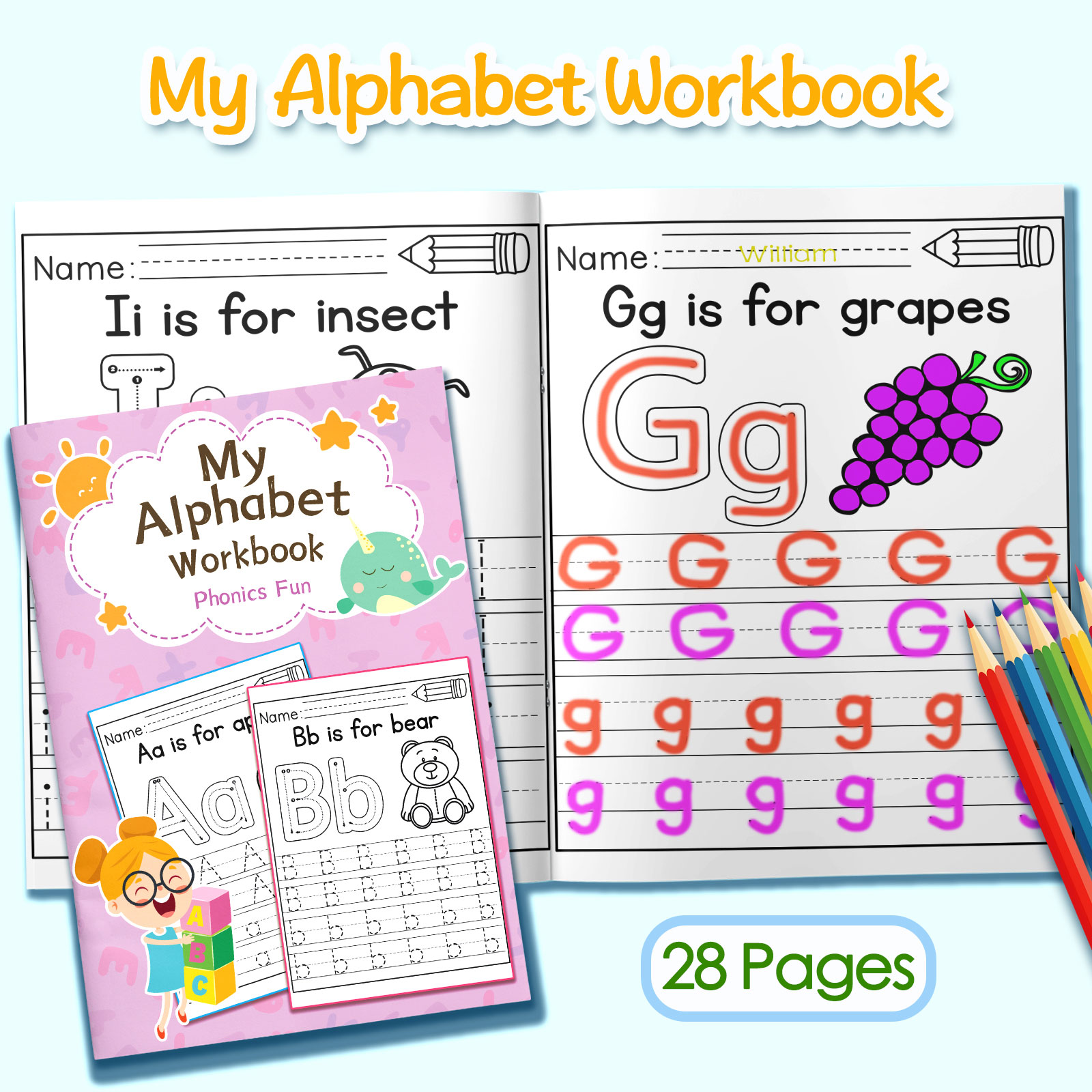 Quaderno da colorare con parol - Kids Education Activities recensione e prezzo